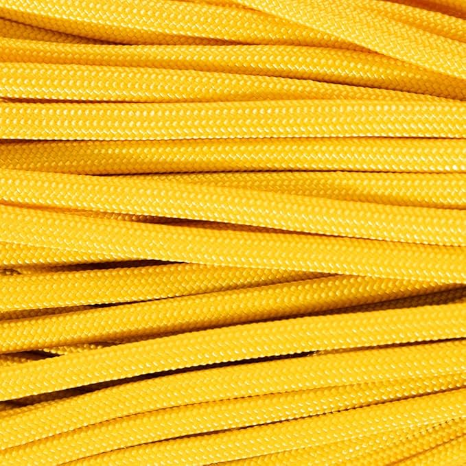Paracord Planet Yellow 550 Paracord – 7 Strand Type III Paracord for Camping, Crafting, Utility and More! – Yellow (10 ft)