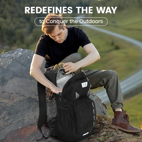 Nepest Hydration Backpack for Hiking, Water Backpack with 3L Water Bladder, 18L Lightweight Day Pack, Hydropack with Storage for Hiking, Biking, Grey