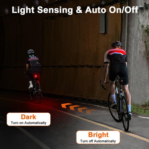 Smart Bike Tail Light, Brake Sensing Bike Rear Light, Auto On/Off, USB-C Rechargeable,Ultra Bright Lights for Bikes Riding at Night, Easy Mount Bicycle Safety Lights for Road Mountain Cycling