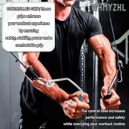 WHMYZHL Open Ended Chrome Grip Handles Compatible with Total Gym Home Workout Machines 2000, 2200, 2500, 3000, 3000XL, XL, XLS - for Supra, Electra, FIT Gym Accessories Handles