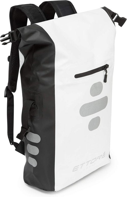 Ettore Cycling Rucksack 100% Waterproof Dry Bag - Black/White - Sonar