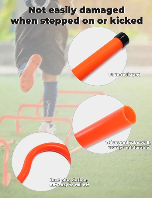 GHB 10 Pack 8" Agility Hurdles Speed Agility Training Hurdles, Detachable Sturdy Hurdles Training Equipment Set with Carry Bag for Kids,Athletes,Soccer,Basketball