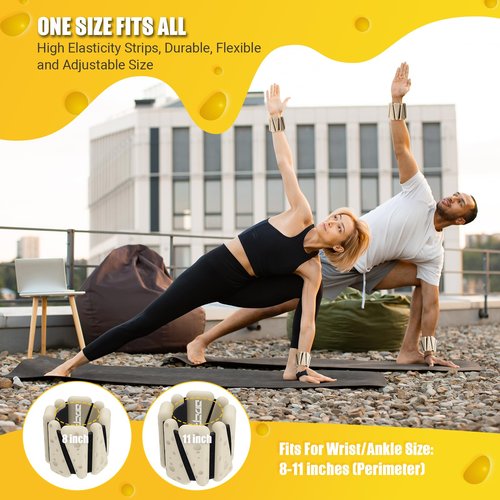 Wrist Ankle Weights for Women 2 Lbs, Adjustable Silicone Weighted Bangles for Arm & Leg Workouts, Wearable Weighted Bracelet for Pilates, Yoga, Barre, Walking and Pool Exercise (Set of 2)