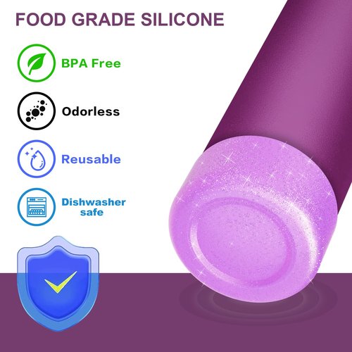 yoelike 2PCS Glitter Silicone Boot for Owala Water Bottle 24 oz, Anti-Slip Protective Sleeve for FreeSip/Twist/Flip, Bottom Bumper Cover for Watter Bottle Accessories