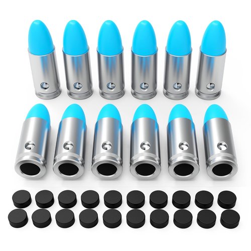 BOOLIT EYE Pro 9mm Safety Trainer Cartridge Dummy Rounds/Dry Fire Training Snap Caps, 12Pcs