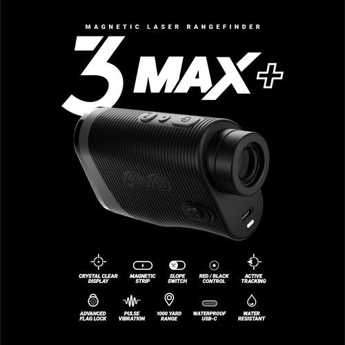 Blue Tees Golf Player Pack GO Bundle - Series 3 Max+ Rangefinder with Premium Case, The Player GO GPS Equipped Magnetic Speaker & Premium 6-in-1 Utility Divot Tool - The Complete Golf Bundle