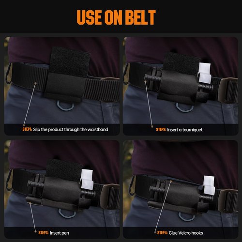 Elastic Tourniquet Holder for Duty Belt,Competition Belt,Tactical Vest, Chest Rig. TQ Holster Mount with Hook Mounting Surface (Coyete Brown-1 Pack)