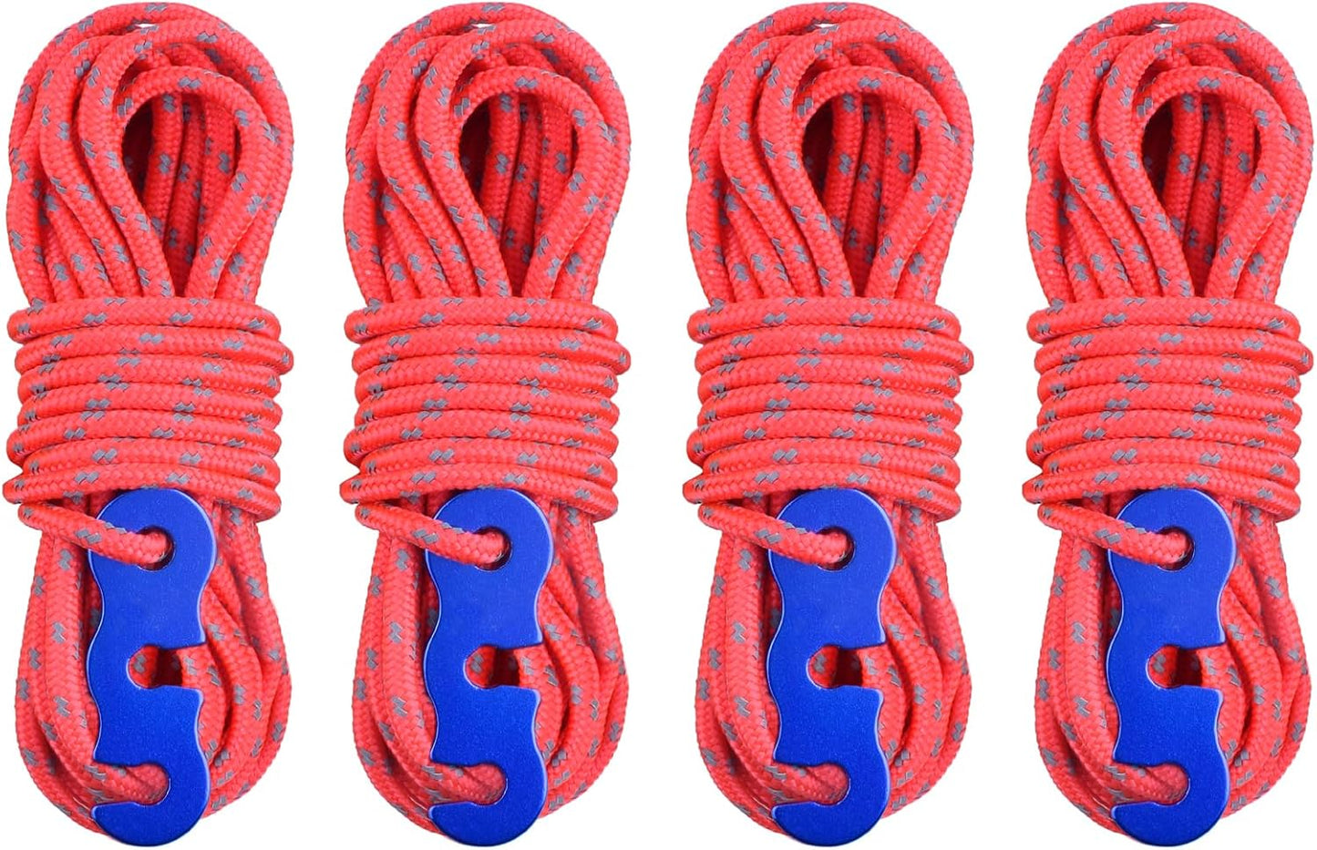 TRIWONDER Reflective Guyline, Tent Cord Nylon Paracord Rope with Guyline Adjuster for Camping Tent, Outdoor Packaging (Black - 4 Pack)