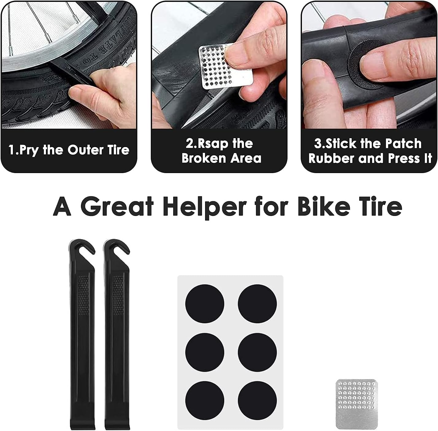 WOTOW Bike Repair Tool Kit - 16 in 1 Bicycle Multitool Portable Mountain Bike Tool Cycling Maintenance, Bike Hex Key Wrench & Bike Tube Patch Kit & Tire Lever & Hard Carrying Case (16 in 1)