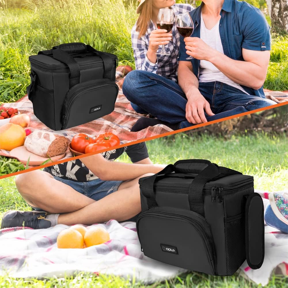 OPUX Soft Cooler Bag, Insulated Collapsible Lunch Cooler Bag for Men Work Camping Beach Travel, Portable Soft Sided Leakproof Waterproof Large Lunch Bag Box with Shoulder Strap 18 Cans, Heather Navy