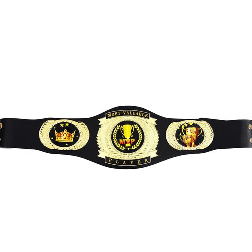 MVP Belt Most Valuable Player Championship Belt Trophy Award Gift - Football, baseball, softball, soccer, basketball, esports, fantasy sports, hockey tournament or League Winner Champion Belt