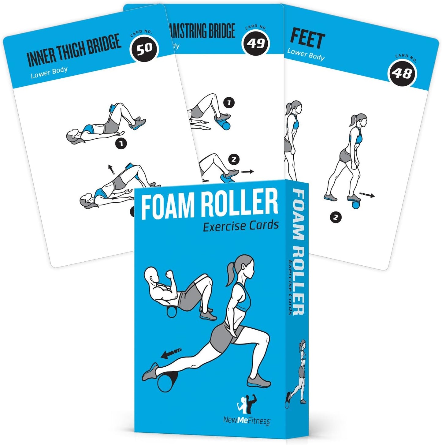 NewMe Fitness Yoga Pose Workout Cards, Instructional Fitness Deck for Women & Men, Beginner Fitness Guide to Training Exercises at Home or Gym