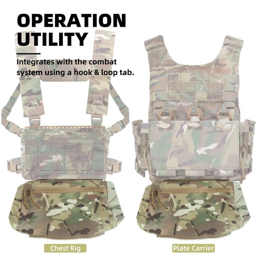 Hand Warmer Pouch Hand Muff for Winter Outdoor Rest. With Buckle Strap as Waist Bag EDC Fanny Pack. With Hook Loop for Plate Carrier Vest Chest Rig as Tactical Dangler Drop Pouch Handwarmer Muff (RG)