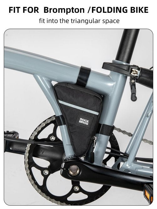 ROCKBROS Bike Frame Pouch Triangle Bike Pouch - Waterproof Small Bicycle Accessories for Boys Girls Men Women, Universally Compatible with Road Bikes, Brompton Bikes, Folding Bikes and Kids' Bikes