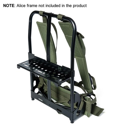 MT Military Alice Pack Frame Cargo Support Shelf with Adjustable Lashing Strap for Army Rucksack with Frame Type II- OD