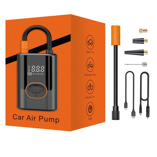 Outetrails Electric Bike Tire Pump,150PSI Portable Bike Pump with Digital Gauge,Electric Air Pump Supports Presta and Schrader Valves,Suitable for Road Bike,Mountain Bike,E-Bikes,and Motorcycles
