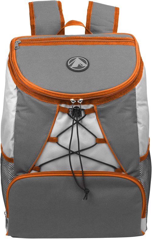 GigaTent Fully Insulated Interior Cooler Backpack 600D Adjustable Padded Shoulder Straps Bungee Cord Leakproof Water Resistant Cooler Extra Storage 2 Mesh Side Pockets for Lunch Picnic Hiking Camping