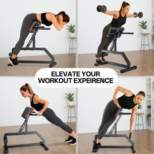 PASYOU Roman Chair, Adjustable Hyperextension Bench 5 Levels Multifunctional Roman Bench 350LBS Load Back Extension Bench Machine for Glute Hyper Extension Bench Reverse Hyper Machine ab Bench at Home