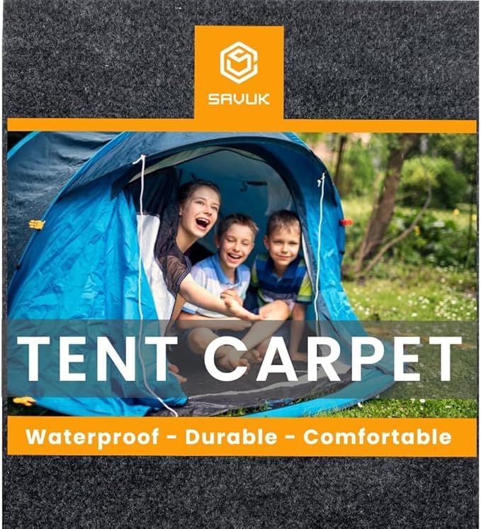 Tent Carpet Mat Camping Floor Rug Waterproof Durable Thick Portable and Foldable Lightweight Pad Insulated Picnic Non-Slip Carpet Outdoor Accessory (58"x 72" (with Carry Bag))