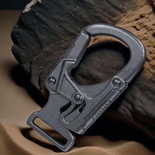 Ahiller Carabiner Clip,1.9'' Alloy Car Keychain Clip with 2 Key Ring,Outdoor Hooks,Small Key Holder for Man and Women（Gunmetal-1P）