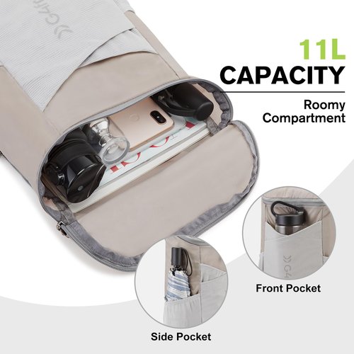 G4Free 11L Hiking Backpack Small Ultra light Packable Backpack Travel Bag for Women Men Casual Outdoor Camping Daypack (Grey)