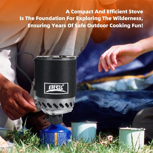 Brs-61 Camping And Backpacking Stove Cooking System 1500w Personal Cooking With Micro Adjustable Valve Burner Stainless Steel Aluminum Alloy Pot For Hiking Fishing Hunting