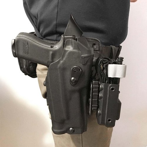 Tourniquet Holder with Qls Kit System, for Quick Locking Drop Flex Adapter/Mid-Ride Universal Belt Loop with Drop Leg Platform Polymer Leg Shroud Attachment Tactical Extension Holsters (Right)