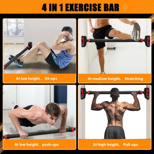 GarveeLife Adjustable Pull Up Bar - Strength Training Doorway Pull-Up Bar, Max Load 440 Lbs