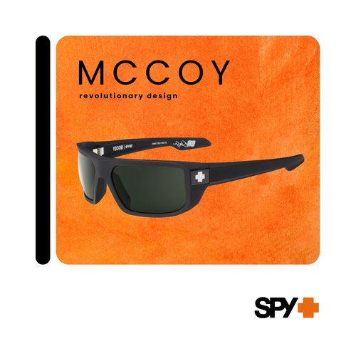 Spy Monolith Mccoy 673012973864 63MM Soft Matte Black/Happy Gray Green Polarized Rectangle Sunglasses for Men +BUNDLE with ACCESSORY EYEWEAR KIT