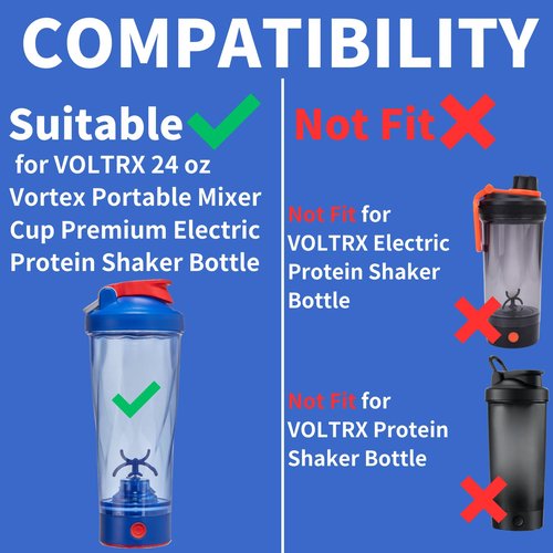 YINORD 6PCS Mixer Cup Gasket Replacement Parts for VOLTRX Premium Electric Protein Shaker Bottle, Water Bottle Leakproof Silicone Gasket, Compatible with VOLTRX 24 oz Vortex Portable Mixer Cup