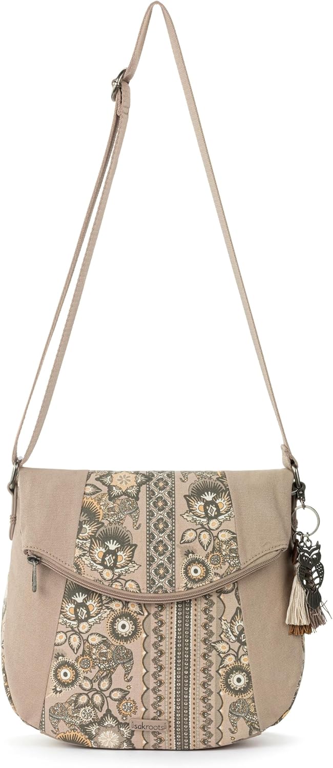 Sakroots Foldover Crossbody Purse - Women's Handbag For Everyday & Travel - Cross Body With Adjustable Shoulder Strap
