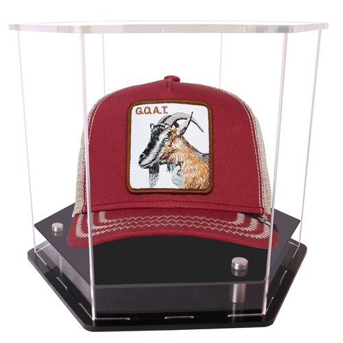 Hat Display Case,Baseball Cap hat Box,Hexagons Clear Acrylic Display Case Baseball or Snapback Caps/Cap of Any Mini (10 inx 8.7 in x 7.9 in)