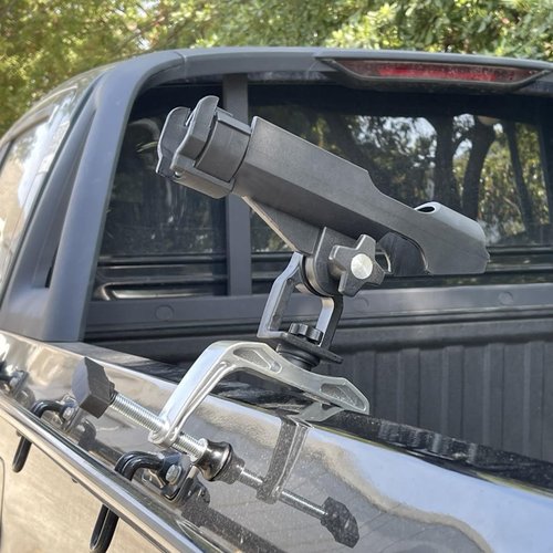 HiUmi Fishing Boat Rods Holder with Large Clamp Opening 360 Degree Adjustable Fishing Rod Racks Folding Holder (RH20-4Pack)
