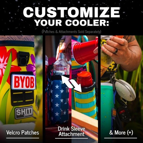 SHITI Coolers Cooler Backpack for Camping, Travel, Beach, Soft Lunch Box for Food, Drinks & Ice, Portable, Waterproof 24 Hr Insulated Bag with Shoulder Straps, Customizable, The Fueler, 15 Cans
