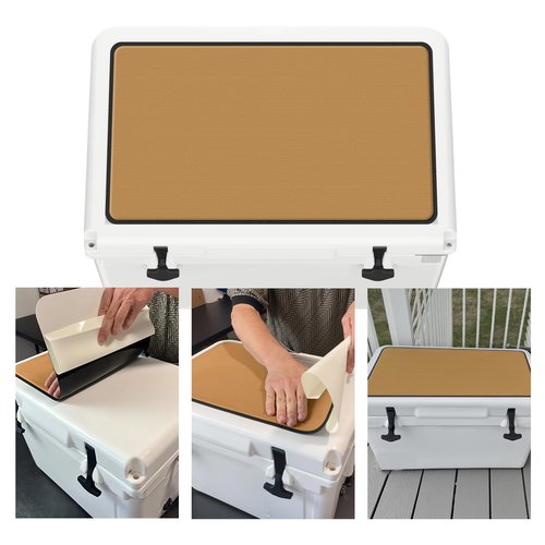 Hjdeck Cooler Pad for RTIC 32 Quart Seat Cushion Soft Self-Ahesive Cooler Pad Accessory - Dark Brown