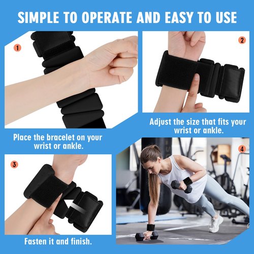 Sdoap Wrist Weights Set of 2, Adjustable Wrist Ankle Weights for Women and Men, Silicone Weighted Bangles for Walking Yoga Pilates Running Dance Gym 2lb(Pink)