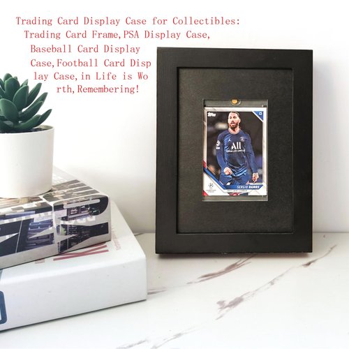 6"X8"Card Display Case,Baseball Card Display,Wood HD GlassTrading Card Display Case,for,Sports,Baseball,Basketball,Hockey(Black). ﻿ ﻿