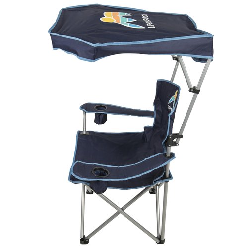 Life is Good Max Shade Chair, Portable Folding Chair with Canopy and Cup Holders for Beach, Sports, Tailgates, Camping, Fishing, Blue