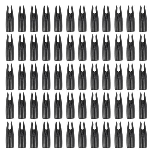 PATIKIL 8mm Archery Arrows Nocks, 60 Pcs Plastic Glue on Arrow Nock Replacement for 5/16" Hunting Arrows Compound Bow Recurve Bow, Black