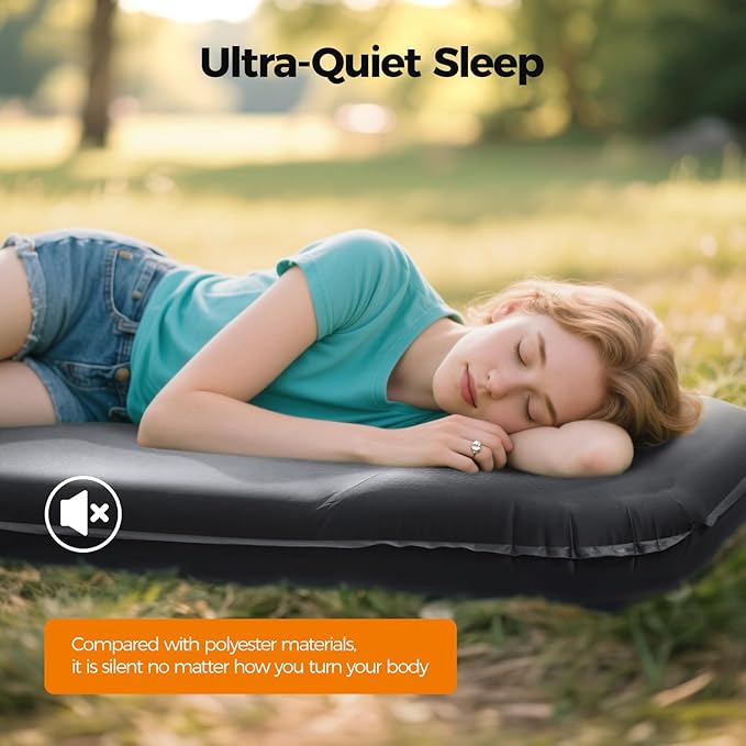 OGERY Self Inflating Sleeping Pad with Electric Pump, 3.15" Ultra-Thick Memory Foam Camping Pad, 4 Season Camping Mattress Pad with Built-in Pillow, Camping Essentials Gear for Tent Travel Car