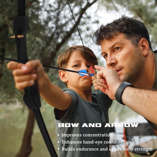 DAUPAN Bow and Arrow for Kids 8-12 10-12 12-14, 45" Youth Archery Set, Bow and Arrows Set for Adults & Teens - Beginner Longbow Toy for Indoor & Outdoor Practice