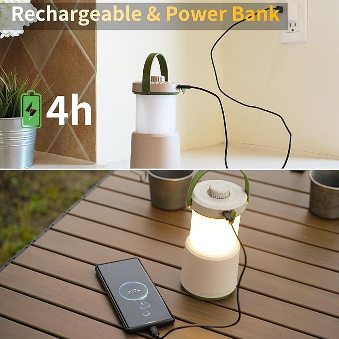 LED Camping Lantern Rechargeable, 800LM, 230Hours Runtime, 5 Modes Camping Light with Red Light, IPX4 Waterproof Lantern Flashlight for Hurricane,Emergency,Power Outages,Home,Hiking