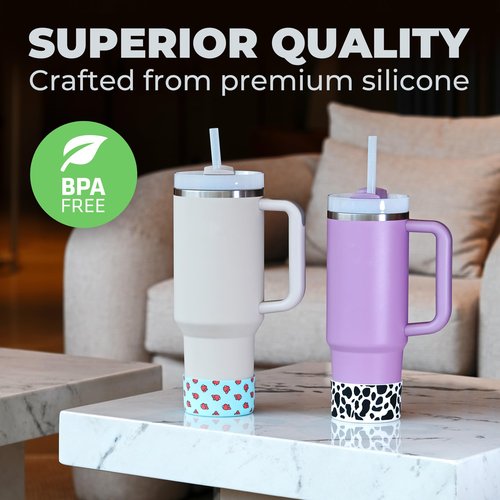 Protective Stanley Cup Silicone Boot - Water Bottle Bottom Accessories for Quencher Tumbler 30oz & 40oz, Iceflow 20oz & 30oz, Owala, Yeti, Hydroflask