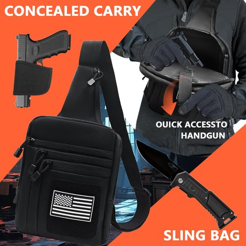 Xromes Tactical Sling Backpack - EDC Cross Body Bag for Pistol, Chest Shoulder Handgun Carrier