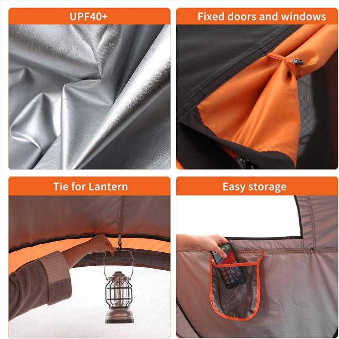 EchoSmile Camping Instant Pop Up Tent, 2/4/6/8/10 Person, Water Resistant Dome, Easy Setup for Camping Hiking and Outdoor, Portable with Carry Bag, 3 Season