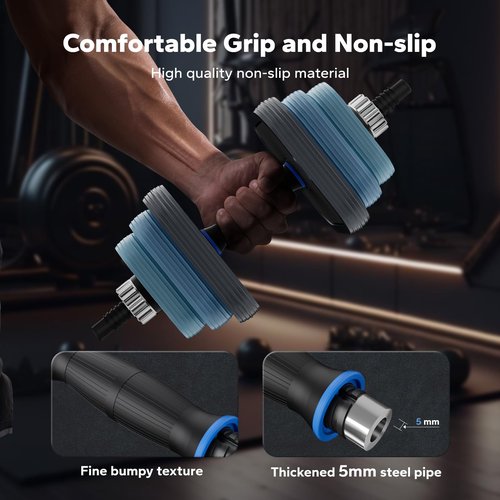 MERACH Adjustable Dumbbells, 35lbs Free Weight Set with Connector, 3 in1 Hand Weights Dumbbells Set Used as Dumbbell, Barbell, Push up Stand, Fitness Exercises for Home Gym Women/Men