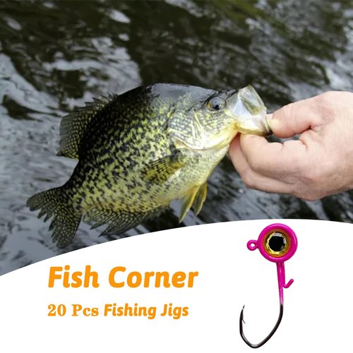 Fish Corner 20pcs Crappie Jig Heads, Assort, 1/8oz