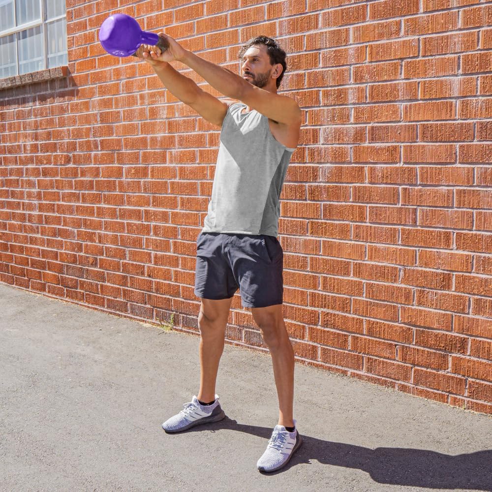 ProsourceFit Vinyl Coated Cast Iron Kettlebells for Full Body Fitness Workouts