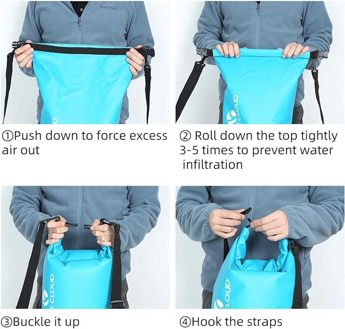 ROCK CLOUD Dry Bag Waterproof 5L Dry Sack for Kayaking Rafting Boating Beach Surfing Swimming Canoe Camping Hiking Fishing Ski