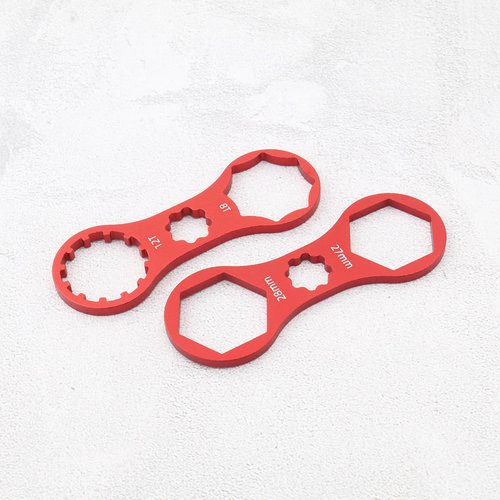 LT Easiyl 4Pcs Bicycle Front Fork Repair Tool Double Head Front Fork Cap Wrenchs Suitable for XCR/XCM/XCT/RST Mountain Bikes/Road Bikes Front Cap, Red